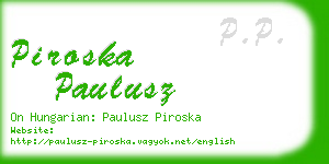 piroska paulusz business card